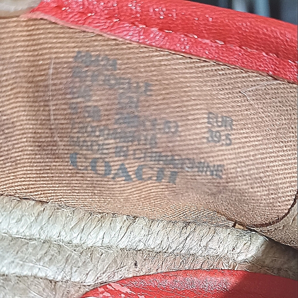 COACH Rhodelle Slip-On Flat Straw Jute Espadrilles Flats EUC - Picture 9 of 11